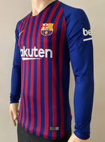 2018-2019 Barcelona Home Shirt Long Sleeve Pre Owned Size S