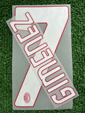 2025-2026 AC Milan Home Name Set and Number Santiago Gimenez “El Bebote” Player Issue Lega Calcio Serie A Stilscreen