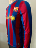 2009-2010 FC Barcelona Home Shirt Lionel Messi Long Sleeve LaLiga Sextuple Pre Owned Size S