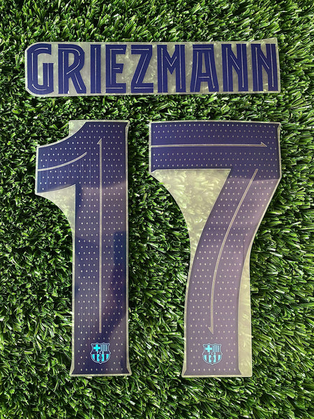 2019 - 2020 Barcelona Set Name Griezmann 17 Third Kit Player Issue Avery Dennison