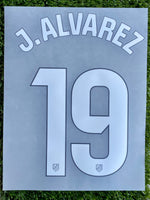 2025-2026 Atlético de Madrid Third Name Set and Number Julián Álvarez League Textprint