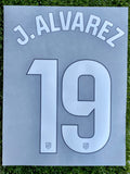 2025-2026 Atlético de Madrid Third Name Set and Number Julián Álvarez League Textprint
