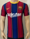 2020-2021 FC Barcelona Home Shirt Lionel Messi Player Issue Authentic Champions Pre Owned Size M