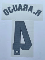 2023 2024 Barcelona R. ARAUJO 4 Home Shirt Name Set and Number Player Issue La Liga Adult Size TextPrint