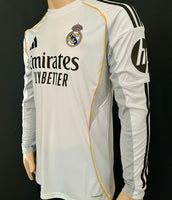 2025-2026 Real Madrid Home Shirt Bellingham Long Sleeve New with Tags