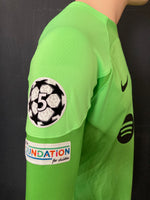 2022-2023 FC Barcelona Long Sleeve Goalkeeper Shirt Astralaga Champions League Kitroom Player Issue Mint Condition Size L