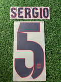 2012-2014 FC Barcelona Away Name Set and Number Sergio Player LaLiga and Cup Sipesa