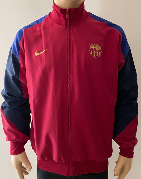 2023-2024 FC Barcelona Home Jacket Hymn Player Issue Kitroom Oversized Mint Multiple Sizes