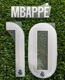 2025-2026 Real Madrid CF Away Name Set and Number Kylian Mbappe Champions and Cup Avery Dennison