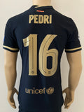 2020-2021 Barcelona Away Shirt Player issue Kitroom Pedri Gonzalez Champions Mint Size M