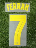 2025-2026 FC Barcelona Home Name Set and Number Ferran Torres Cup and Champions Textprint