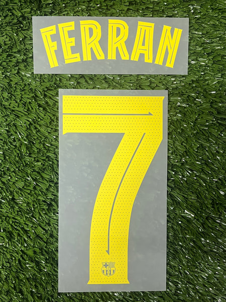 2025-2026 FC Barcelona Home Name Set and Number Ferran Torres Cup and Champions Textprint