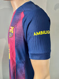 2025-2026 FC Barcelona Home Shirt Robert Lewandowski Player Issue Authentic Champions League New BNWT Size M