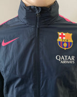 2014-2015 Barcelona Jacket Player Issue Kitroom With Sponsor Pre Owned Treble Size M