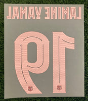 2024-2025 Lamine Yamal 19 FC Barcelona Away Name Set and Number Champions League Cup Player Issue TextPrint