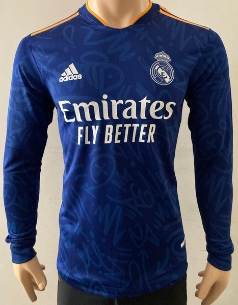 2021-2022 Real Madrid Long Sleeve Away Shirt Kitroom Player Issue BNWT Size 8