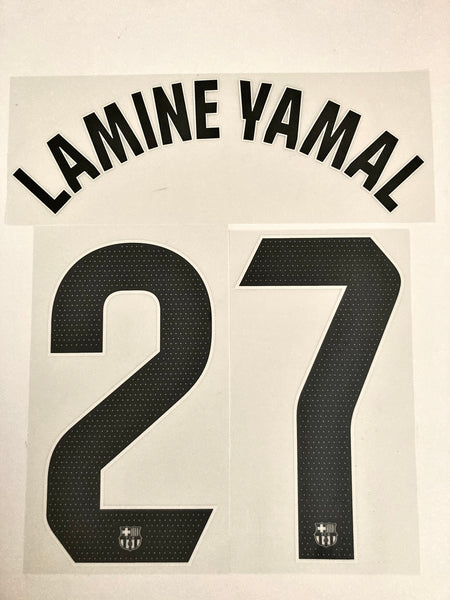 2023 2024 Barcelona LAMINE YAMAL 27 Third Shirt Name Set and Number Player Issue La Liga Adult Size TextPrint