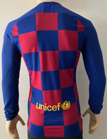 2019-2020 FC Barcelona Long Sleeve Home Shirt Kitroom Player Issue Mint Condition Size L