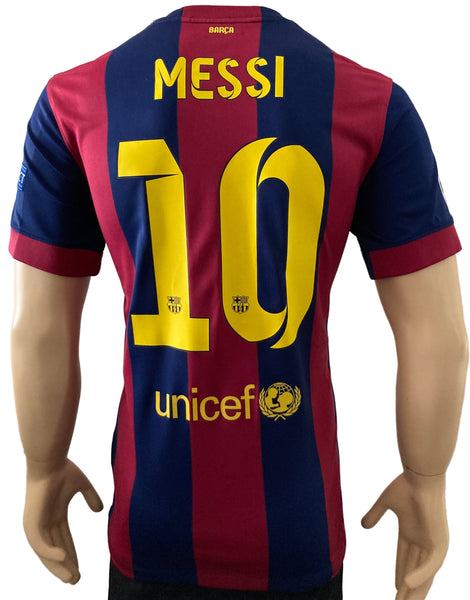 2014-2015 FC Barcelona Home Shirt Lionel Messi Final Berlin Champions League Pre Owned Size S