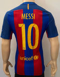 2016 FC Barcelona Home Shirt Messi Player Issue Kitroom Champions League Version Size L