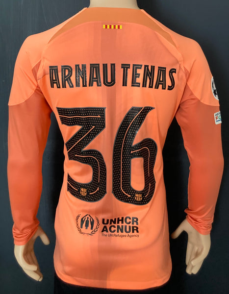 2022-2023 FC Barcelona Long Sleeve Goalkeeper Shirt Arnau Tenas Champions League Kitroom Player Issue Mint Condition Size L