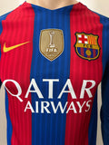 2016-2017 FC Barcelona Home Shirt Andres Iniesta La Liga WCC2015 Long Sleeve New BNWT Size S