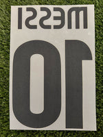 2008-2009-2010 FC Barcelona Home Name Set and Number Lionel Messi Reissue La Liga and Champions Adult Size