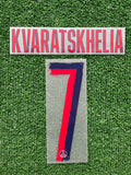 2024-2025-2026 PSG Paris Saint Germain Kvaratskhelia Away Name set and Number Champions League and Cup Monblason