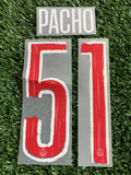 2024-2025 Paris Saint Germain Home Name and Number Set Pacho Player Issue Champions Monblason Adult Size