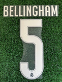 2026-2027 Real Madrid CF Away Name Set and Number Jude Bellingham Cup and Champions Avery Dennison