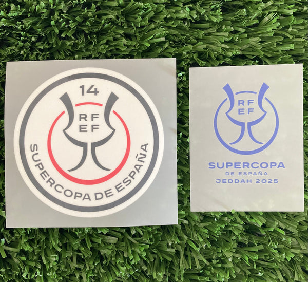 2025 Spanish Super Cup Supercopa Set of Badges FC Barcelona Semifinal Player Issue Textprint