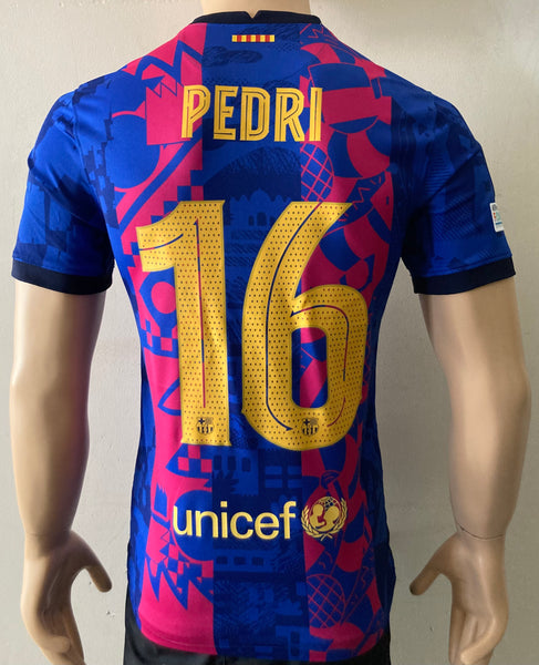 2021-2022 FC Barcelona Third Shirt Pedri Europa League Mint Condition Size S
