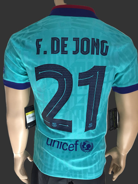 2019-2020 FC Barcelona Third Shirt Player Issue Authentic Frenkie de Jong Champions League New BNWT Multiple Sizes