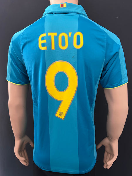 2007-2008 FC Barcelona Away Shirt Eto’o Camp Nou 50th Anniversary with Sipesa Number from the Era Pre-Owned Size S
