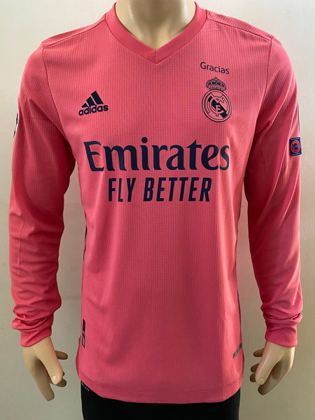 2020 2021 Real Madrid Away Adidas Heat. Rdy Player issue long sleeve Sergio Ramos shirt “Gracias” (M)