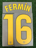 2025-2026 FC Barcelona Home and Fourth Name Set and Number Fermin Lopez Player Issue LaLiga Stahls TextPrint