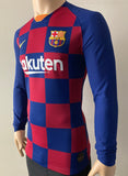 2019-2020 FC Barcelona Long Sleeve Home Shirt Kitroom Player Issue Mint Condition Size L