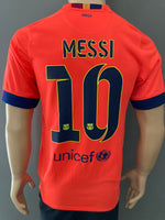 2014-2015 FC Barcelona Away Shirt Messi La Liga Treble Pre Owned Size M