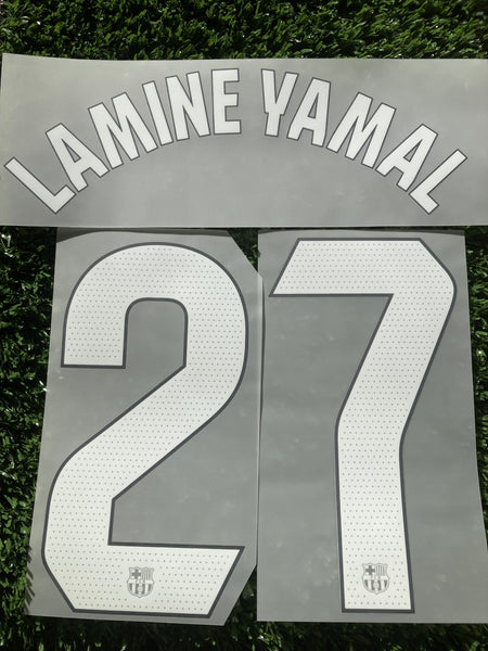 2023 - 2024 Barcelona Set name Lamine Yamal 27 Home Kit Liga Text Print Player Issue