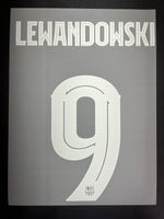 2023 2024 Barcelona FC LEWANDOWSKI 9 Home Shirt Name Set and Number Player Issue UCL/ Copa del Rey Adult Size TextPrint