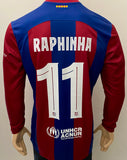 2023-2024 FC Barcelona Home Shirt Raphael Diaz “Raphinha” Long Sleeve Champions BNWOT