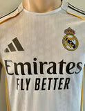 2025-2026 Real Madrid CF Home Shirt Kylian Mbappe Player Issue Authentic Long Sleeve Champions New BNWT Size S