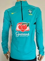 2024-2025 Brazil National Team Shield Drill Top Training Player Issue Kitroom Water Proof Worn and Washed Size L