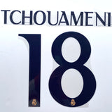 2023 2024 Real Madrid Home Name Set TCHOUAMENI 18 Player Issue Avery Dennison for adult