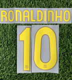 2007-2008 Ronaldinho 10 FC Barcelona Home and Away Name set and Number Reissue Sipesa