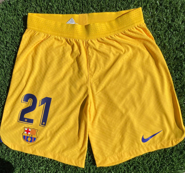 2022 2023 Barcelona Fourth Senyera Short F. De Jong 21 Player Issue Size L