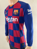 2019 - 2020 Barcelona FC Shirt Home Griezmann La Liga Player Issue Kitroom Long Sleeve (M)