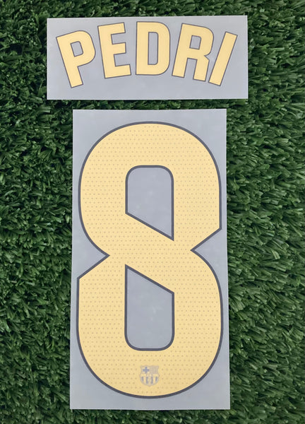 2024-2025 Pedri 8 FC Barcelona Home Name Set and Number La Liga Player Issue TextPrint