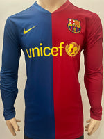 2008-2009 FC Barcelona Home Shirt Treble Long Sleeve Pre Owned Size M