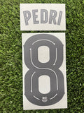 2025-2026 FC Barcelona Away Name Set and Number Pedro Gonzalez “Pedri” Champions and Cup Textprint